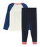 Pijama de punto para niño azul SMOKING/blanco MULTICO