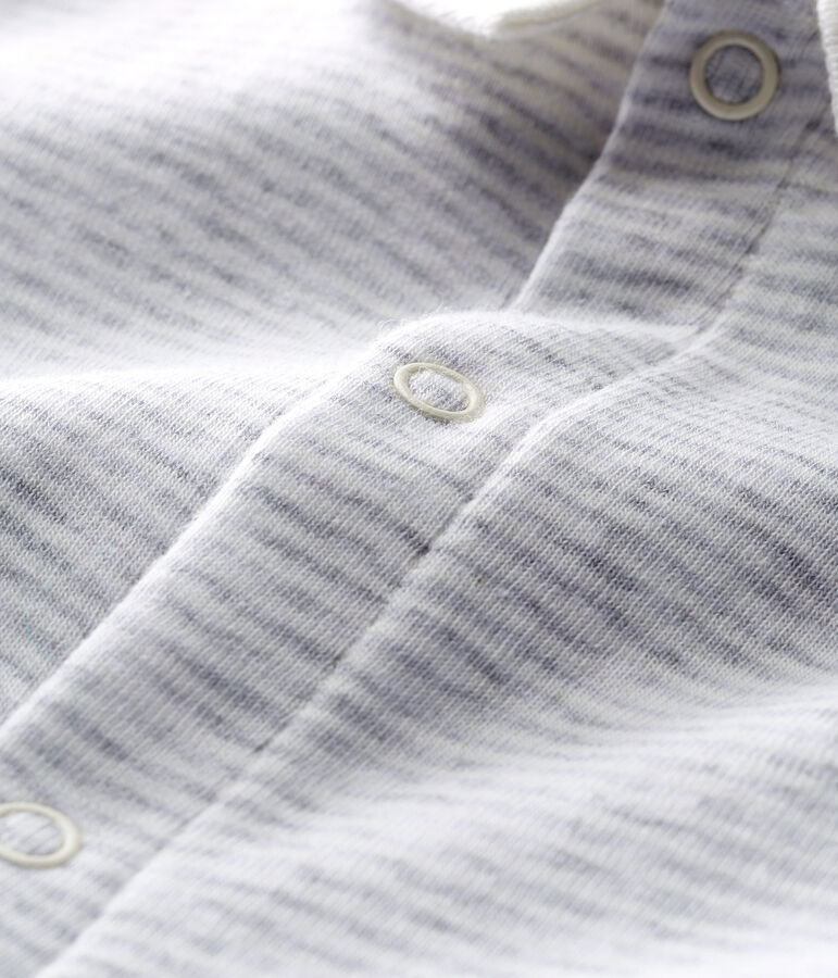 Bodyjama corto de punto para beb&eacute; gris POUSSIERE/blanco MARSHMALLOW