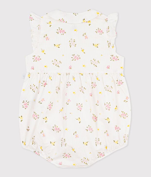 Pelele de algod&oacute;n con estampado de flores para beb&eacute; blanco/multicolor