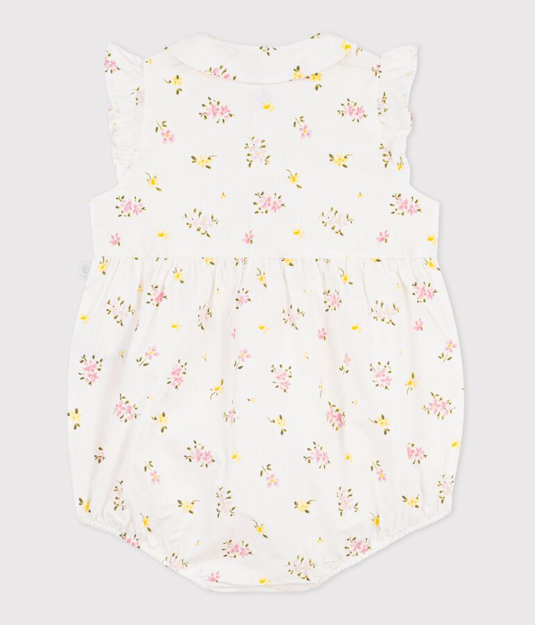 Pelele de algod&oacute;n con estampado de flores para beb&eacute; blanco MARSHMALLOW/blanco MULTICO