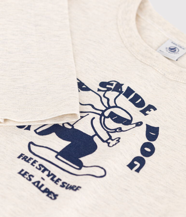 Camiseta de algod&oacute;n de manga larga de ni&ntilde;a/ni&ntilde;o beige