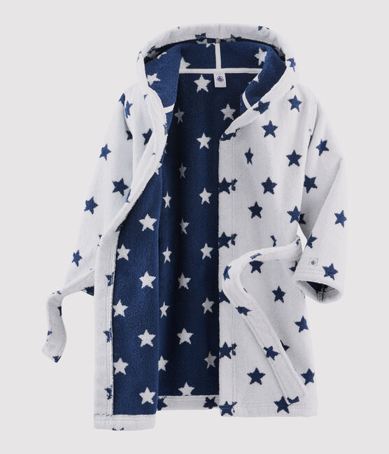 Albornoz de rizo para niño blanco MARSHMALLOW/azul MEDIEVAL