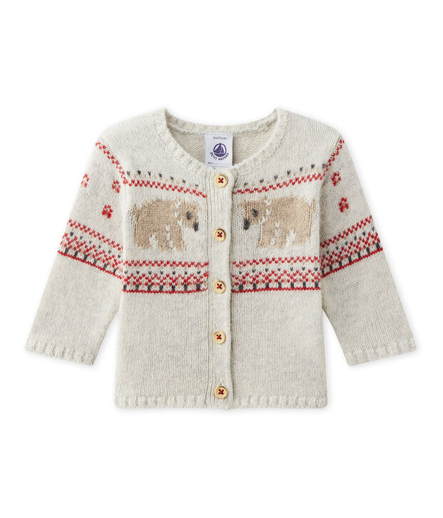 Cardigan en tricot para beb&eacute; unisex beige