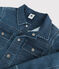 Chaqueta de tejido vaquero orgánico de niña/niño azul DENIM BLEU DELAVE