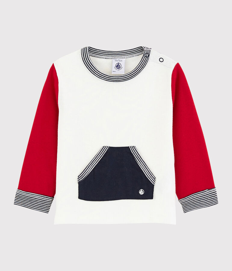 Camiseta color block para beb&eacute; ni&ntilde;o blanco/rojo