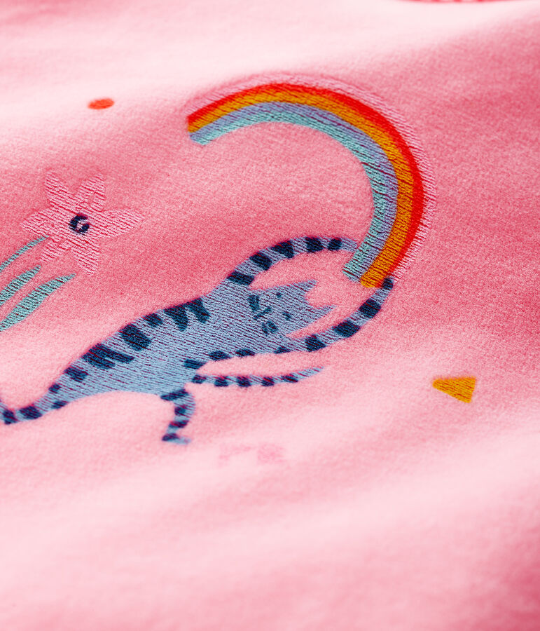 Pelele de terciopelo rosa para beb&eacute; ni&ntilde;a rosa