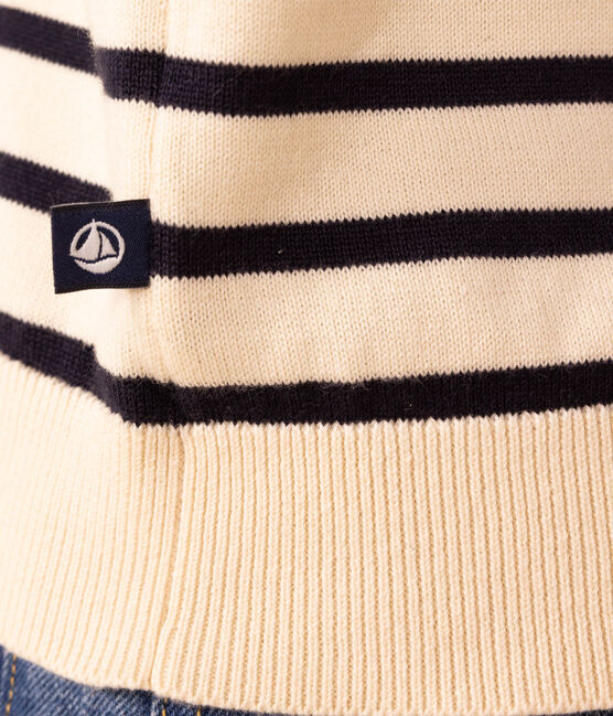 Jersey marinero de algodón para mujer blanco AVALANCHE/azul SMOKING