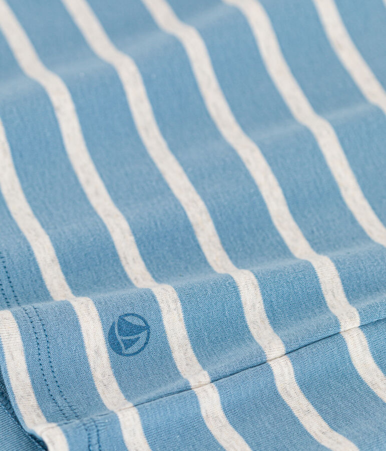 Camiseta L'ICONIQUE de algod&oacute;n con cuello redondo para mujer azul/beige