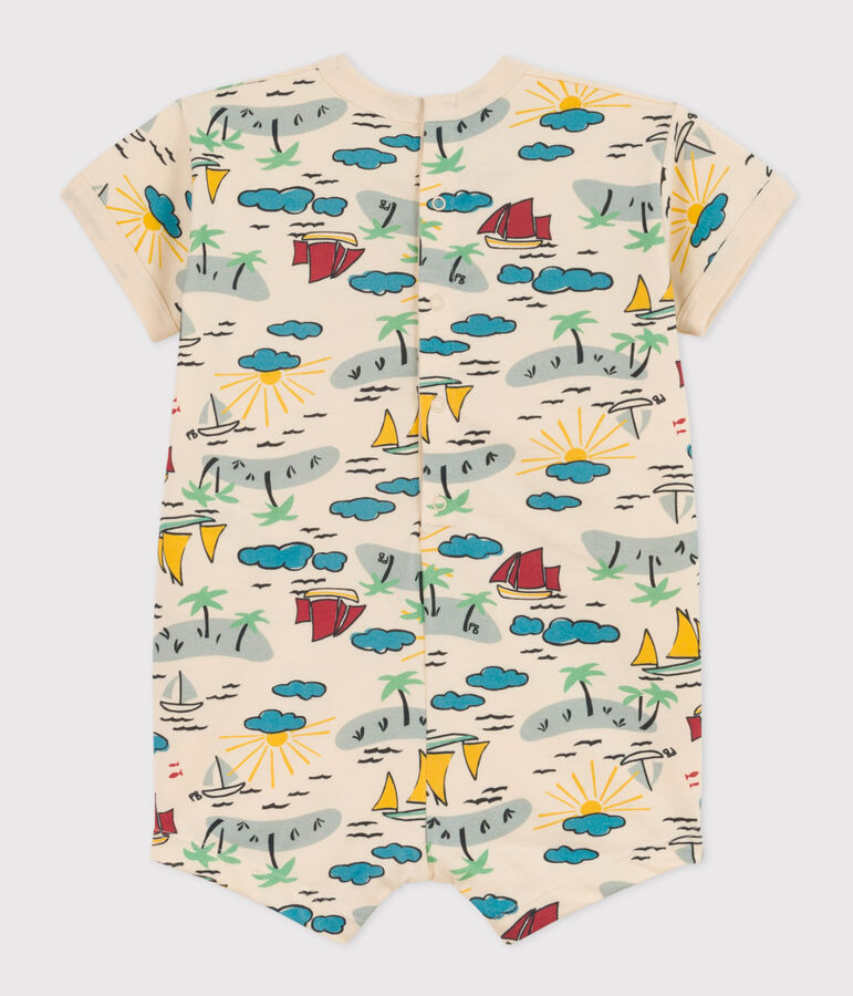 Mono corto de punto estampado para beb&eacute; crudo/multicolor