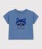 Camiseta lisa de algod&oacute;n de manga corta con estampado para beb&eacute; azul