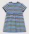 Vestido de bebé de manga corta a rayas de jersey  azul MEDIEVAL/blanco MARSHMALLOW