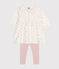 Conjunto de vestido de manga larga y leggings de algodón para bebé blanco MARSHMALLOW/blanco MULTICO