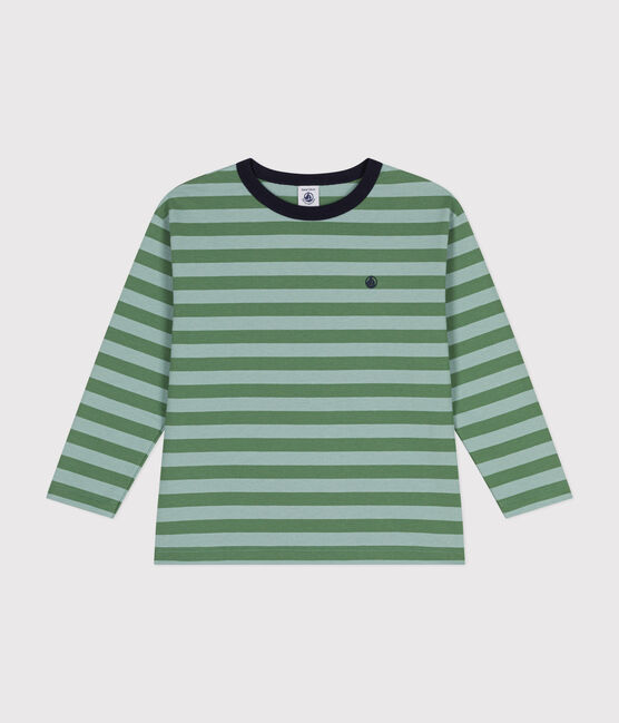 Camiseta de manga larga de punto fino para niño verde PALMERAIE/ PAUL