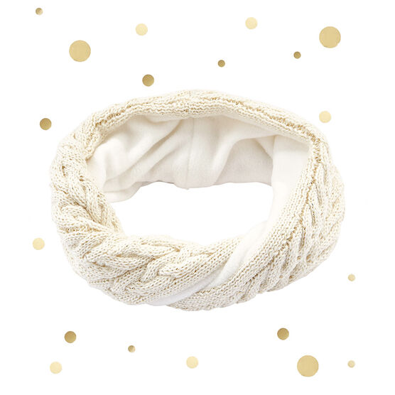 Cuello para niña en mezcla de lana beige COQUILLE/amarillo DORE