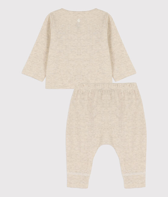 Conjunto liso de 2 piezas de túbico ecológico de para bebé beige MONTELIMAR CHINE