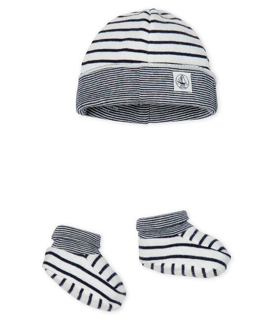 Lote de gorro y patucos para bebé niño de punto variante 1