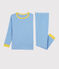 Pijama milrayas de algodón orgánico infantil unisex azul BRASIER/gris MARSHMALLOW