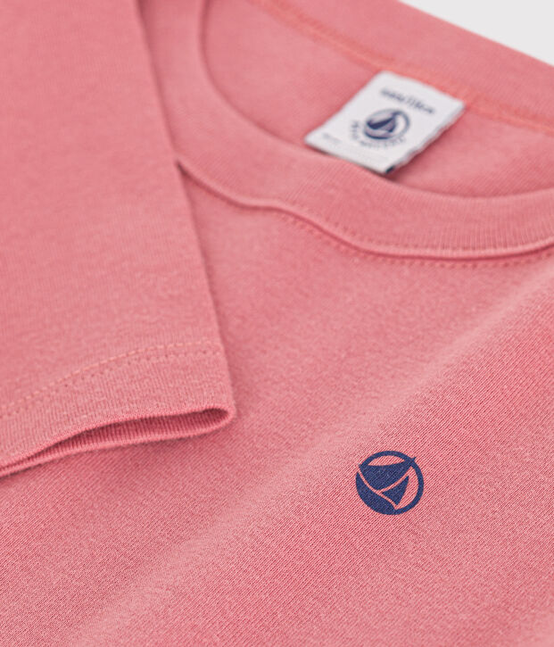 Camiseta de manga larga de punto para ni&ntilde;o/a rosa