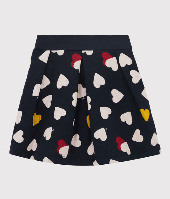 Falda de tejido túbico acolchado de niña azul SMOKING/blanco MULTICO