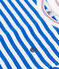 Camiseta infantil de manga corta de algodón con rayas azul PORCELANA/ MARSHMALLOW