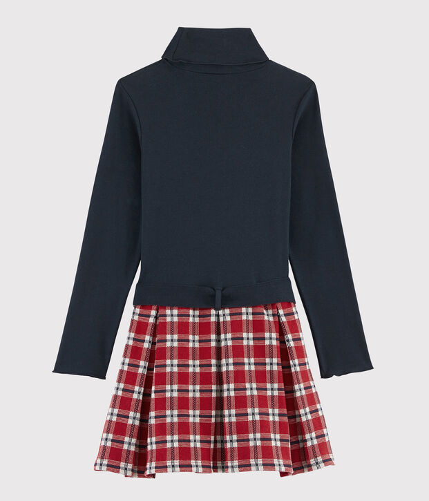 Vestido de manga larga para ni&ntilde;a azul/multicolor