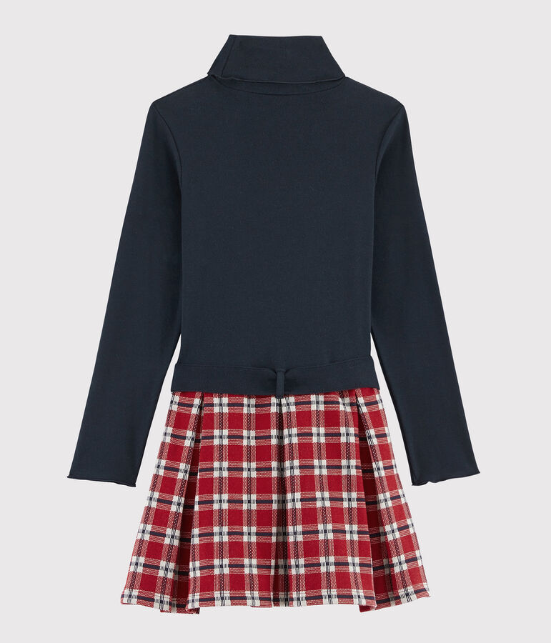 Vestido de manga larga para ni&ntilde;a azul/multicolor