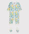 Pijama de flores de bebé niña de felpa blanco MARSHMALLOW/blanco MULTICO