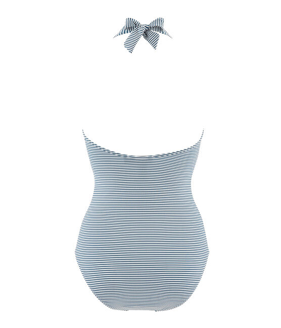 Traje de baño 1 pieza para mujer verde PINEDE/blanco MARSHMALLOW