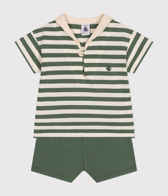 Conjunto de camiseta y pantalón corto de punto para bebé verde CROCO/ AVALANCHE