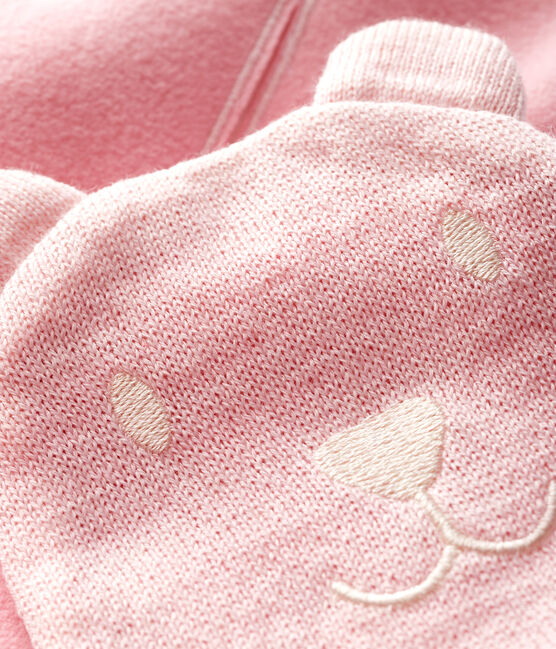 Bufanda para bebé con forro de microfibra polar rosa MINOIS