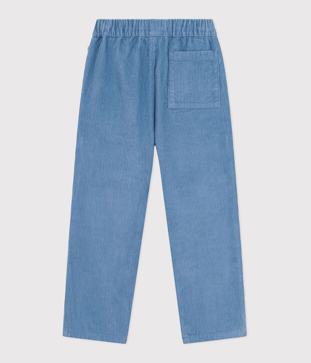 Pantal&oacute;n infantil liso de pana azul