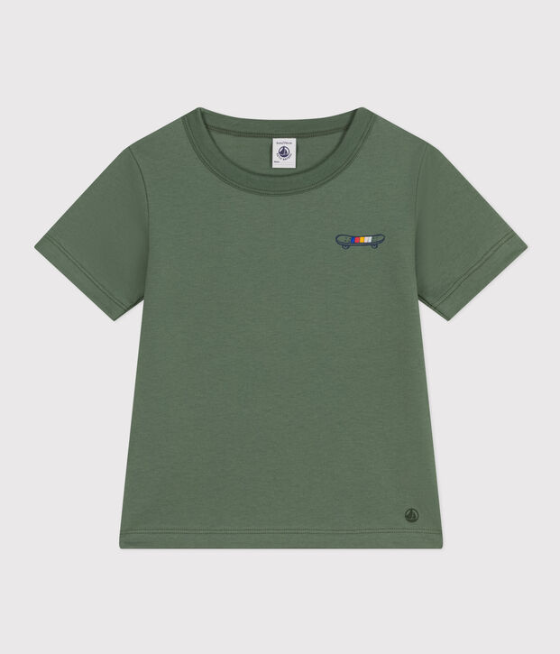 Camiseta estampada de jersey ligero para ni&ntilde;o verde