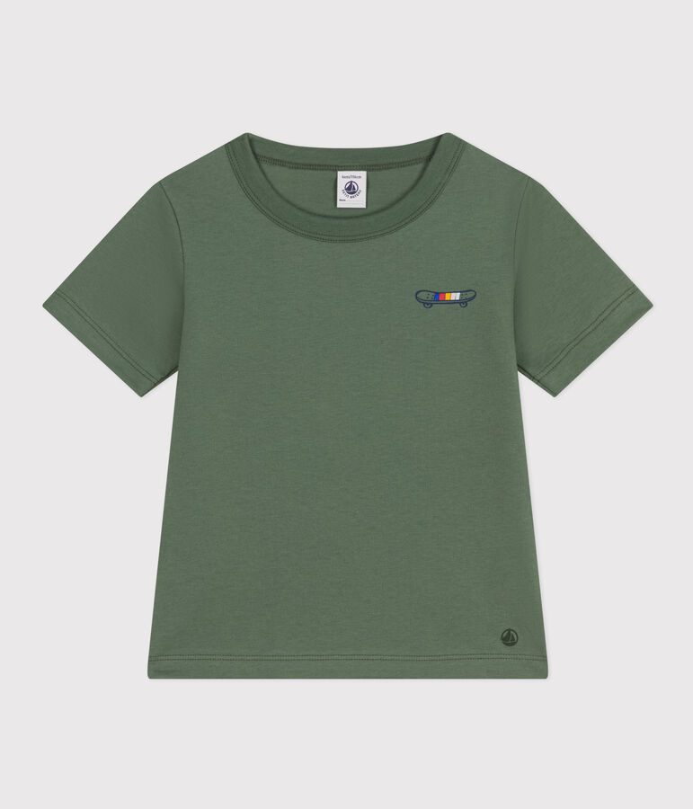 Camiseta estampada de jersey ligero para ni&ntilde;o verde
