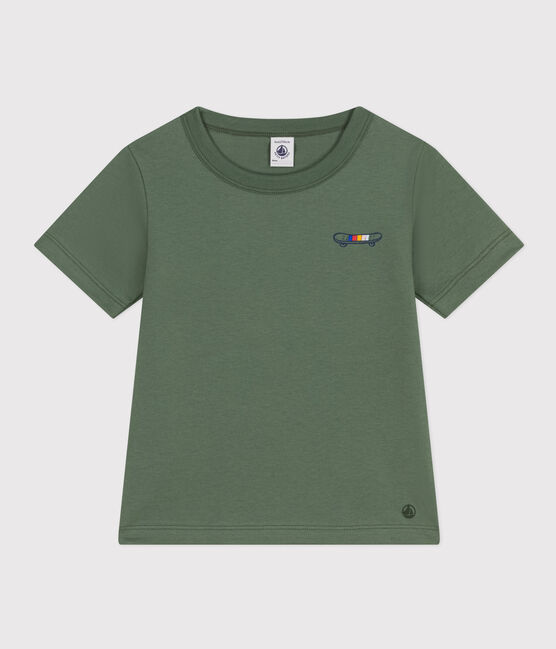 Camiseta estampada de jersey ligero para niño verde CROCO