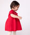 Vestido liso de algodón de manga corta y pololo para bebé rojo TERKUIT
