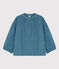 Blusa de gasa de algodón de niña azul ROVER
