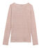 Camiseta manga larga de lino para mujer blanco MARSHMALLOW/rosa COPPER CN
