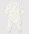 Pijama enterizo de perritos de colores de bebé de algodón ecológico blanco MARSHMALLOW/blanco MULTICO