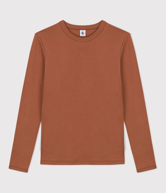 Camiseta de algodón L'ICONIQUE con cuello redondo para mujer marron CINA