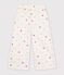 Pantal&oacute;n infantil wide leg de algod&oacute;n crudo/multicolor