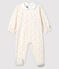 Pijama enterizo de pequeños lunares de colores de bebé niña en terciopelo blanco MARSHMALLOW/blanco MULTICO