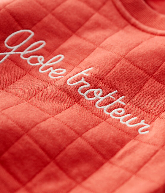 Sudadera acolchada orgánica de bebé. naranja OURSIN