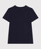 Camiseta Recta de algodón liso para mujer azul SMOKING