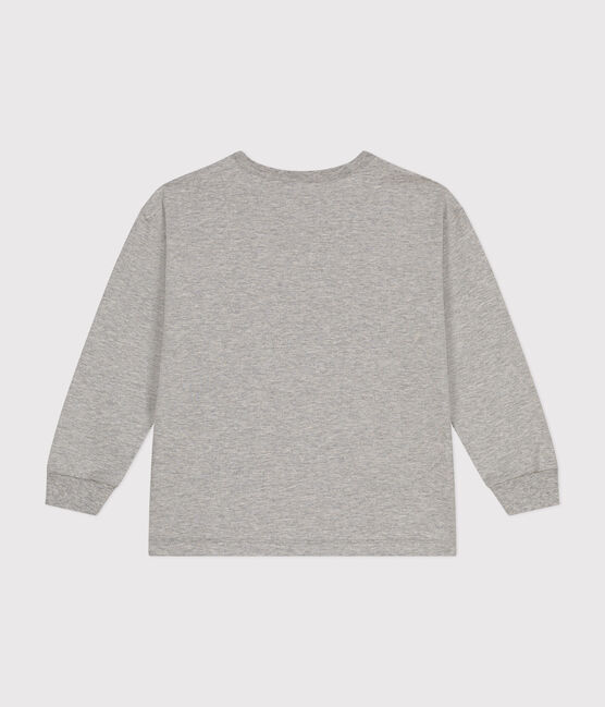 Camiseta de punto fino de manga larga para niño gris CHATON CHINE