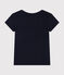 Camiseta LA RECTA de algodón con cuello redondo para mujer azul SMOKING