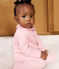 Pijama de terciopelo con cuello liso para bebé rosa CHARME