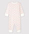 Pijama enterizo sin pies de Petit Bateau con "Je T'aime" en jacquard de bebé blanco MARSHMALLOW/rojo TERKUIT