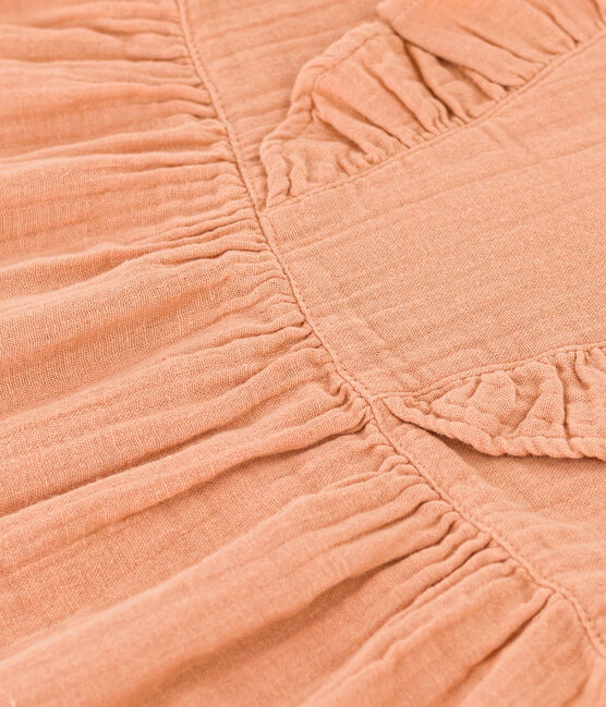 Vestido de manga corta de gasa de algodón para bebé rosa SIENNA