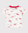 Camiseta estampada de manga corta de punto para bebé blanco MARSHMALLOW/blanco MULTICO