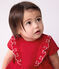 Vestido liso de algodón de manga corta y pololo para bebé rojo TERKUIT